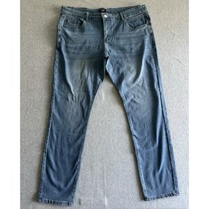 Blu‎ Rock Denim Jeans Measures 38x32 Pockets Straight Leg Med Wash Mid Rise